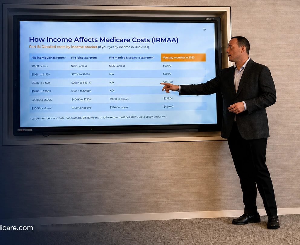Brian Krantz presenting Medicare planning material